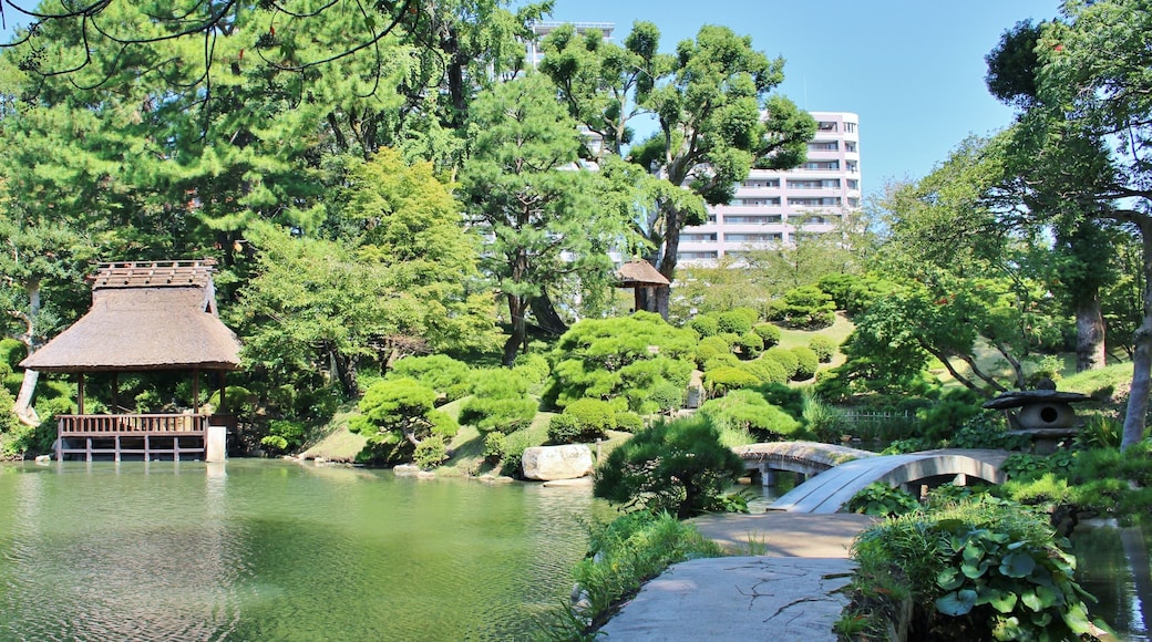 縮景園 悠々亭 映波橋、昇仙橋、望春橋
