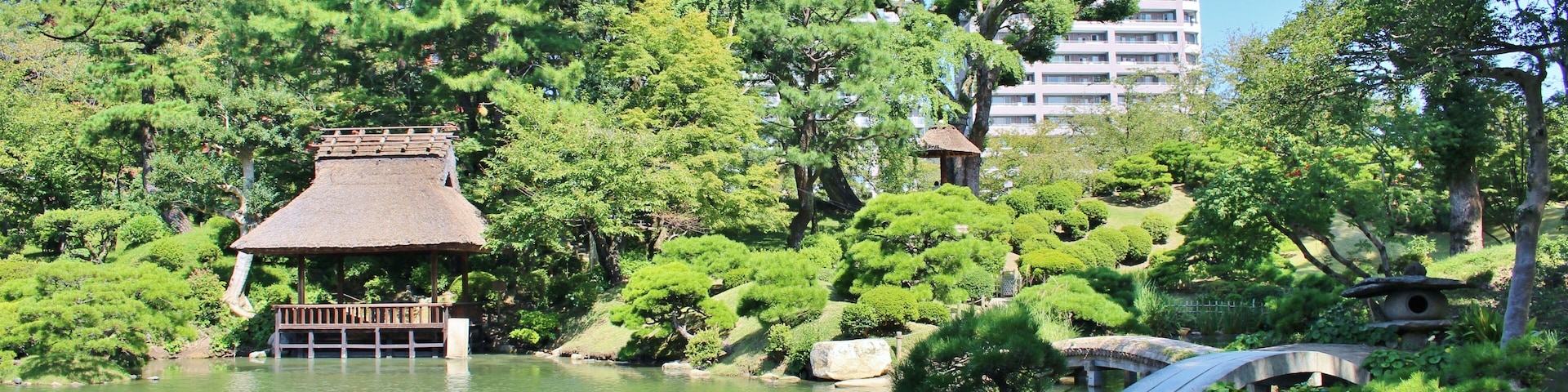 縮景園 悠々亭 映波橋、昇仙橋、望春橋