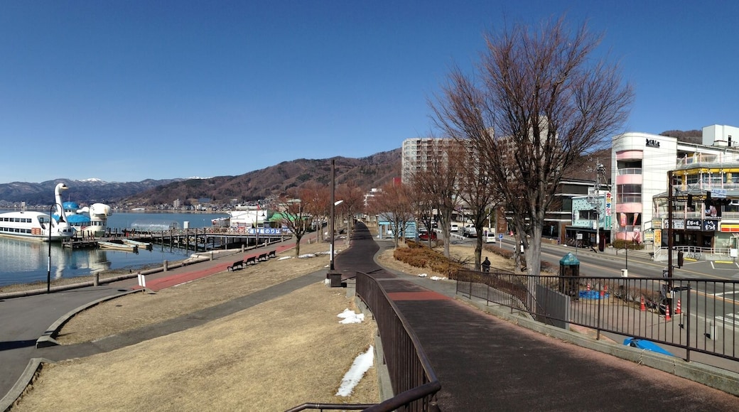 諏訪湖のパノラマ