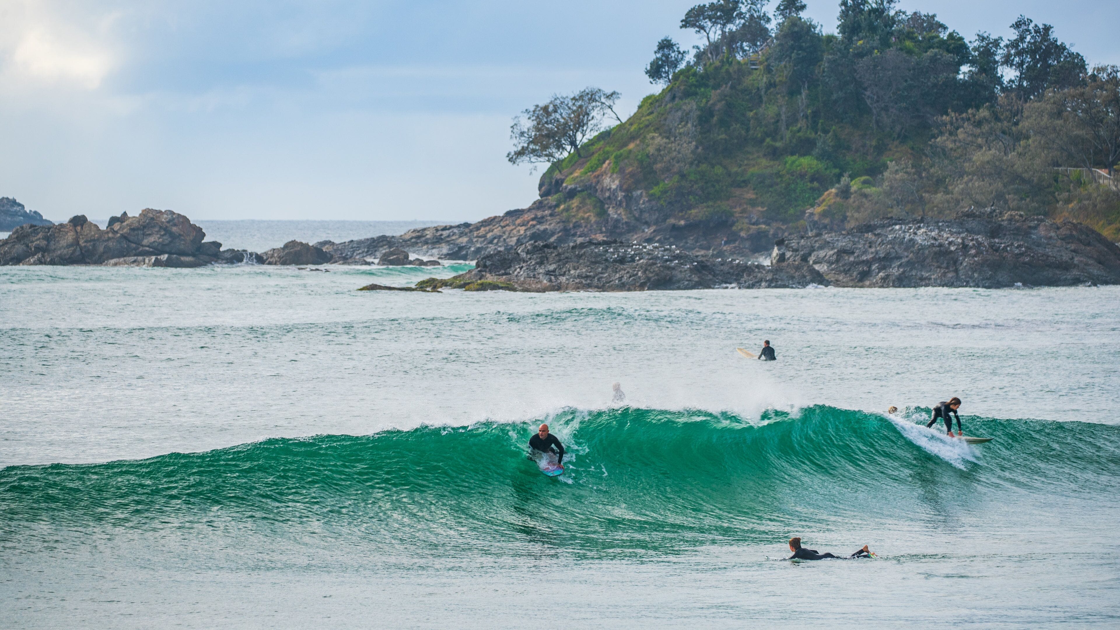 Town Beach which includes surfing and general coastal views