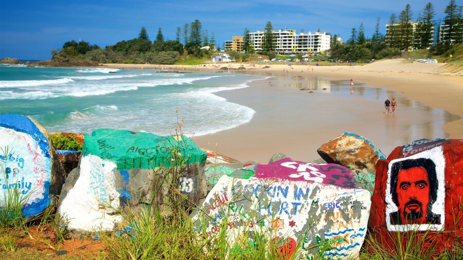 Port Macquarie which includes outdoor art, a bay or harbor and a beach