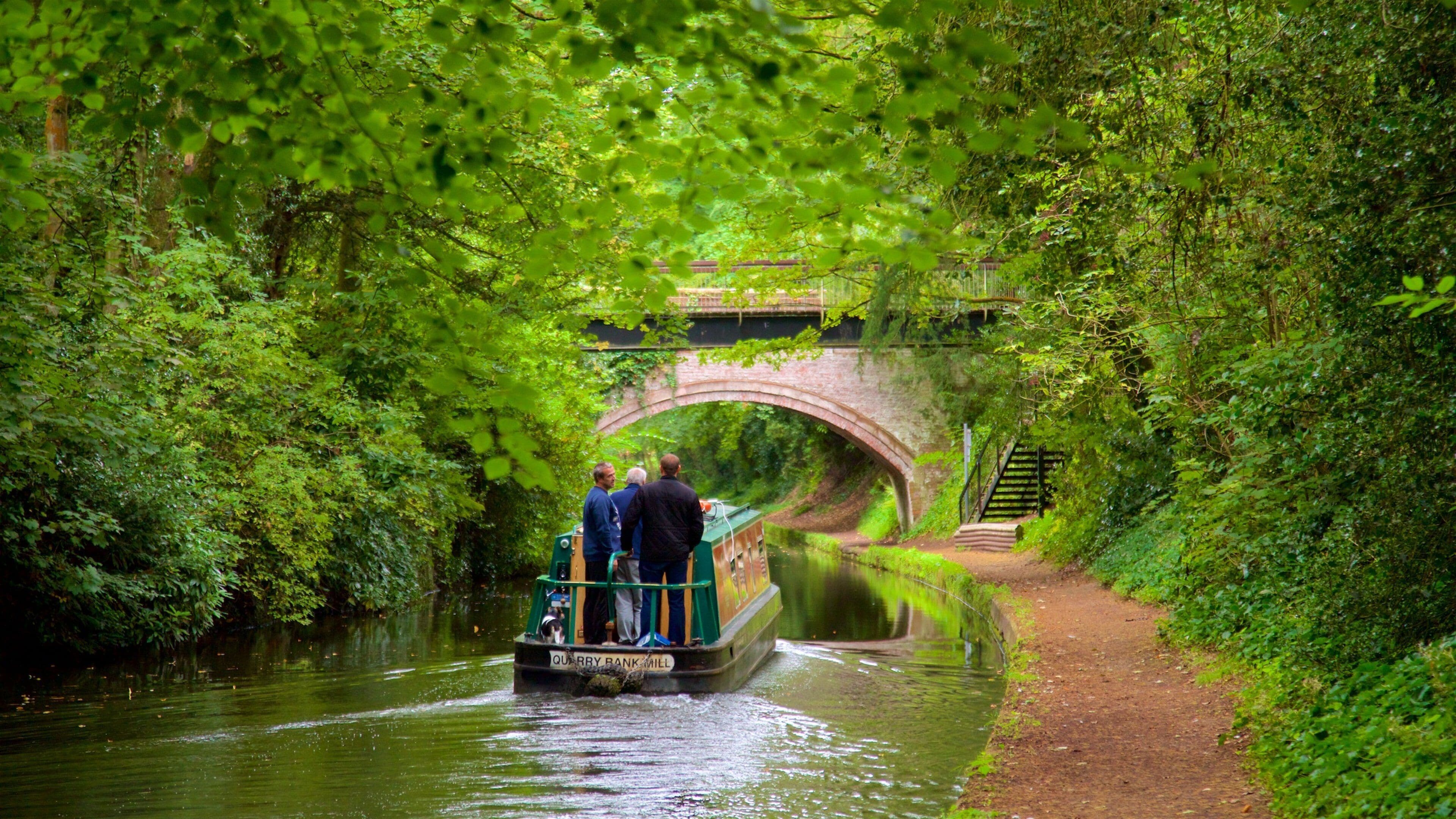 Warrington featuring a bridge, boating and a river or creek