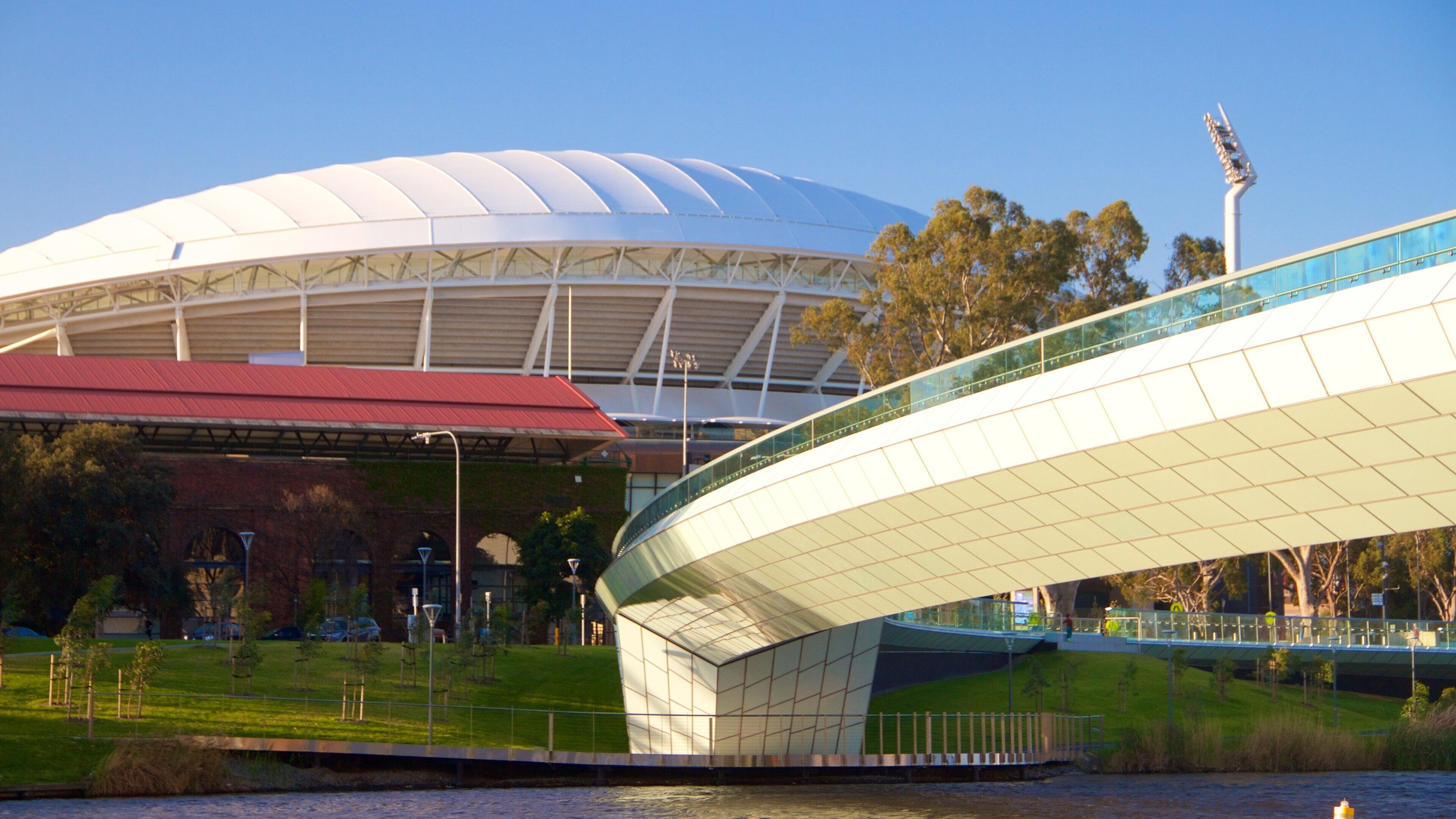 River Torrens Footbridge featuring a bridge and a river or creek