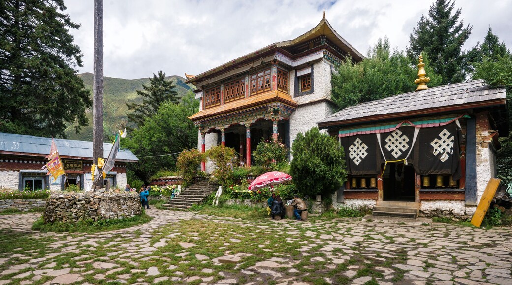 Tsozong Gongba Monastery at the Basum Tso Lake in Tibet