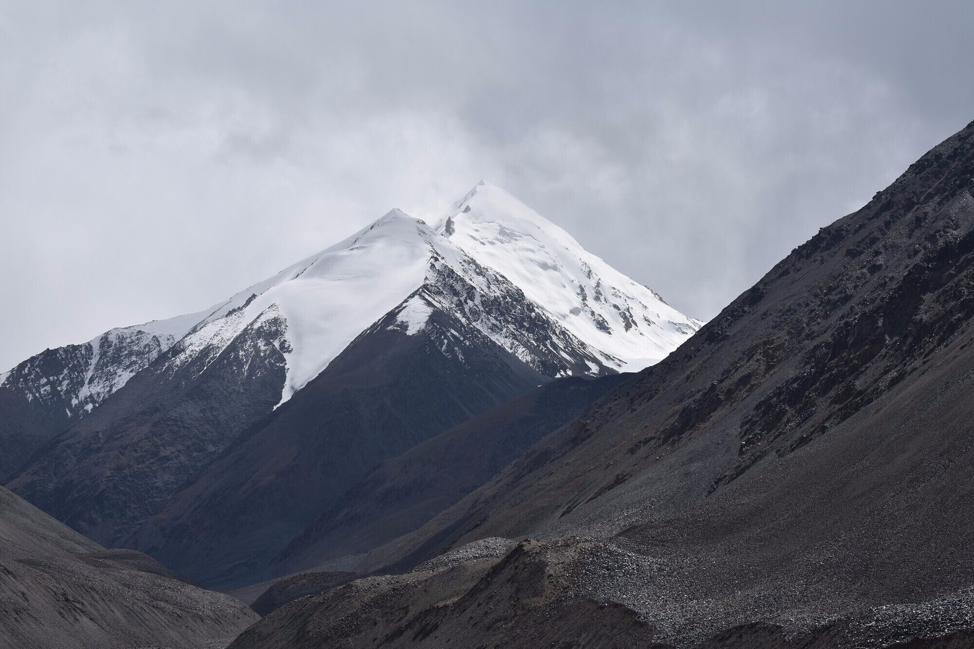 Probably an unnamed peak. The mountains must be extraordinary to even get a name. So many mountains over 25,000 ft hight.