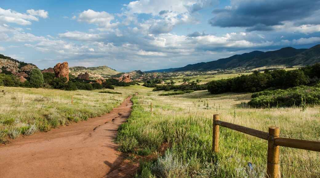 Coyote Song Trail with Fence at South Valley Park Open Space in Jefferson County, Colorado