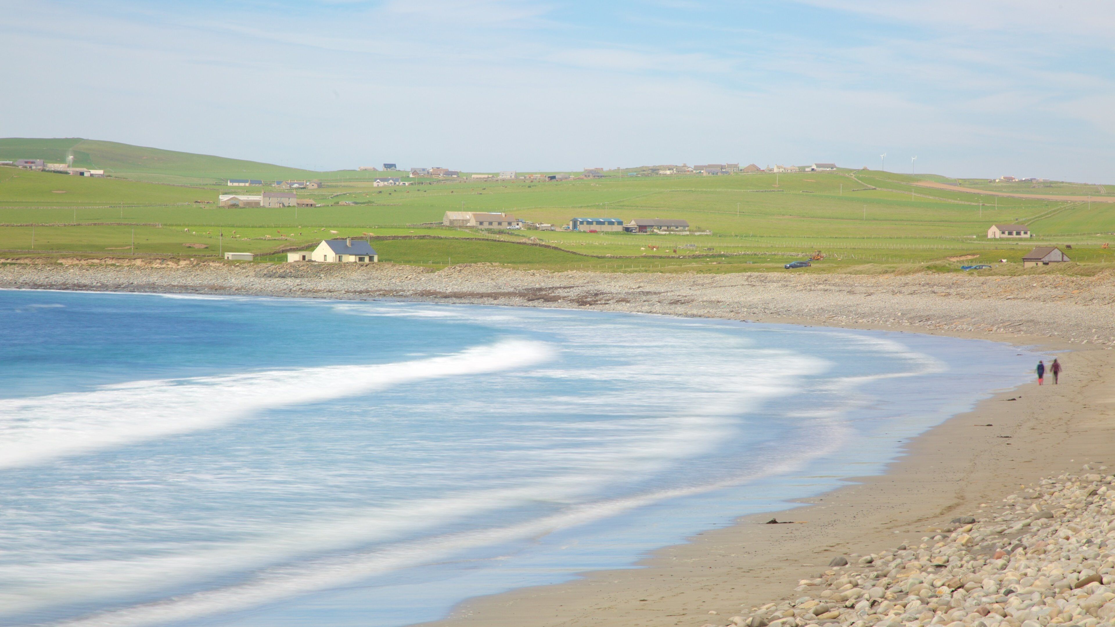 Stromness which includes tranquil scenes, a beach and a pebble beach
