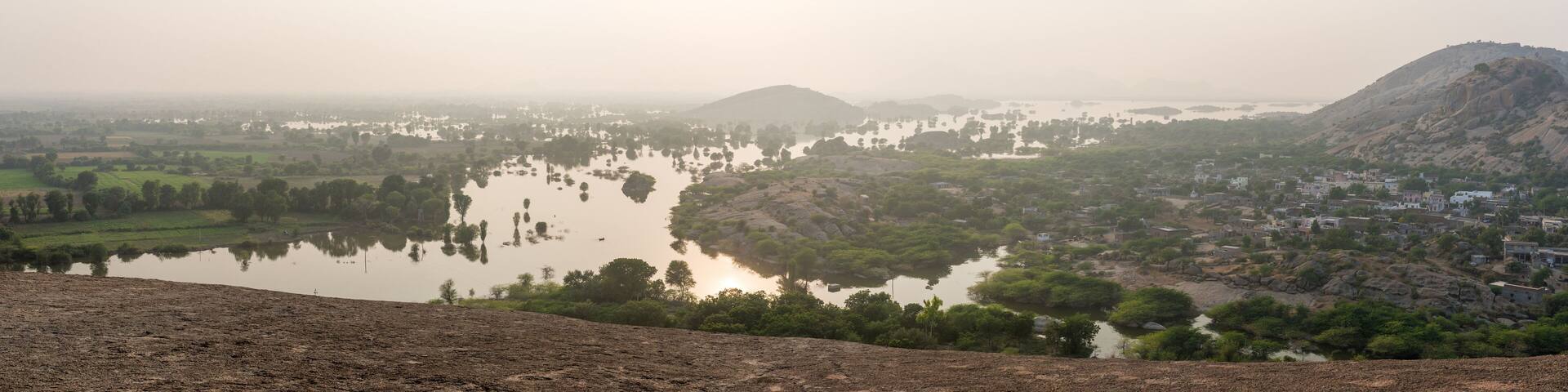 view over Jawai Dam in Pali District, Rajasthan