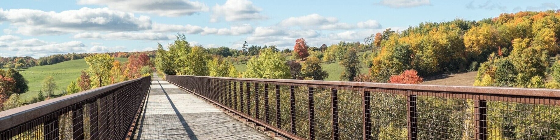 A nice short hike down an abandoned rail line to an awesome trellis bridge