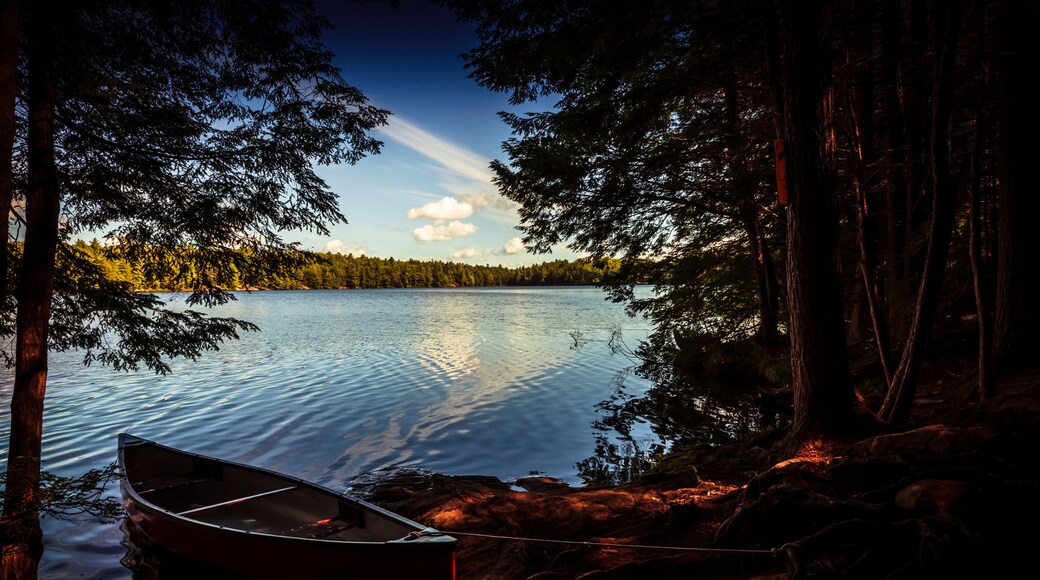 Canoe at Portage in Kawartha Highlands