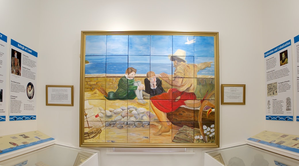 Budleigh Salterton som viser kunst og innendørs