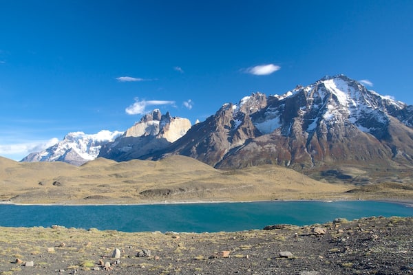 Torres Del Paine which includes a lake or waterhole, tranquil scenes and landscape views