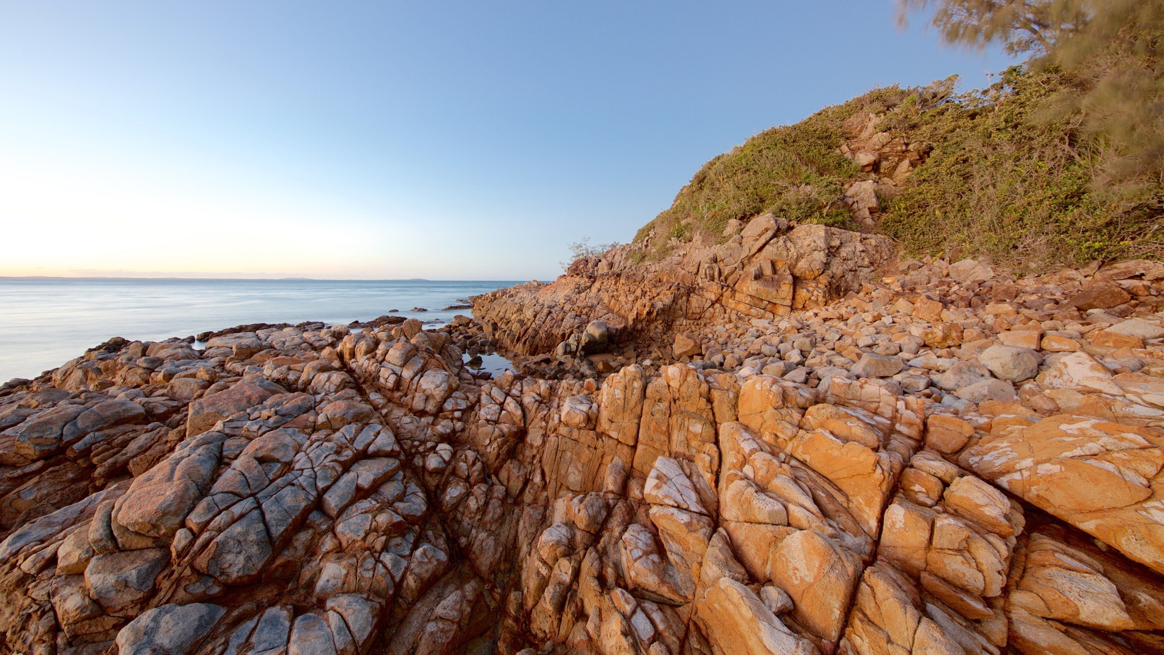 Joseph Banks Conservation Park showing rugged coastline and a sunset
