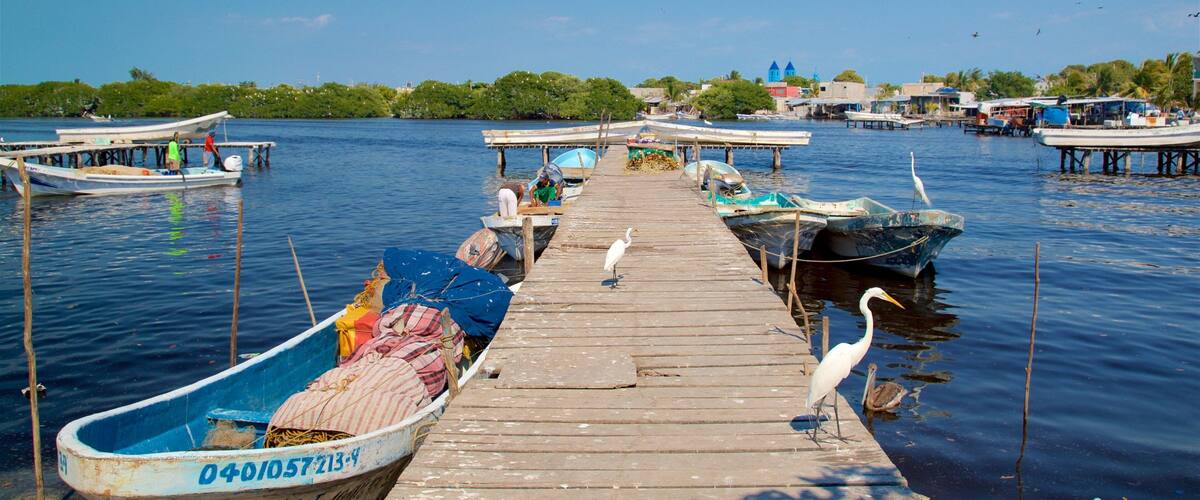 Ciudad del Carmen which includes a bay or harbour