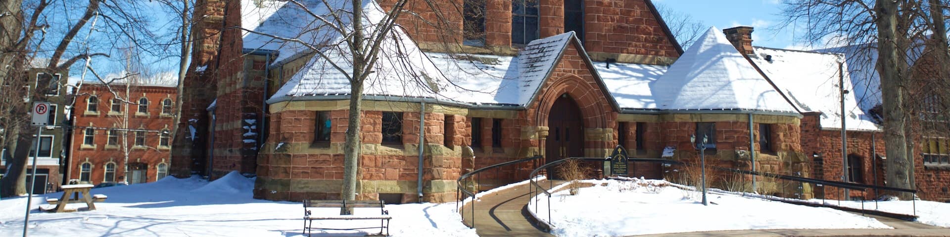 Charlottetown which includes a church or cathedral and snow