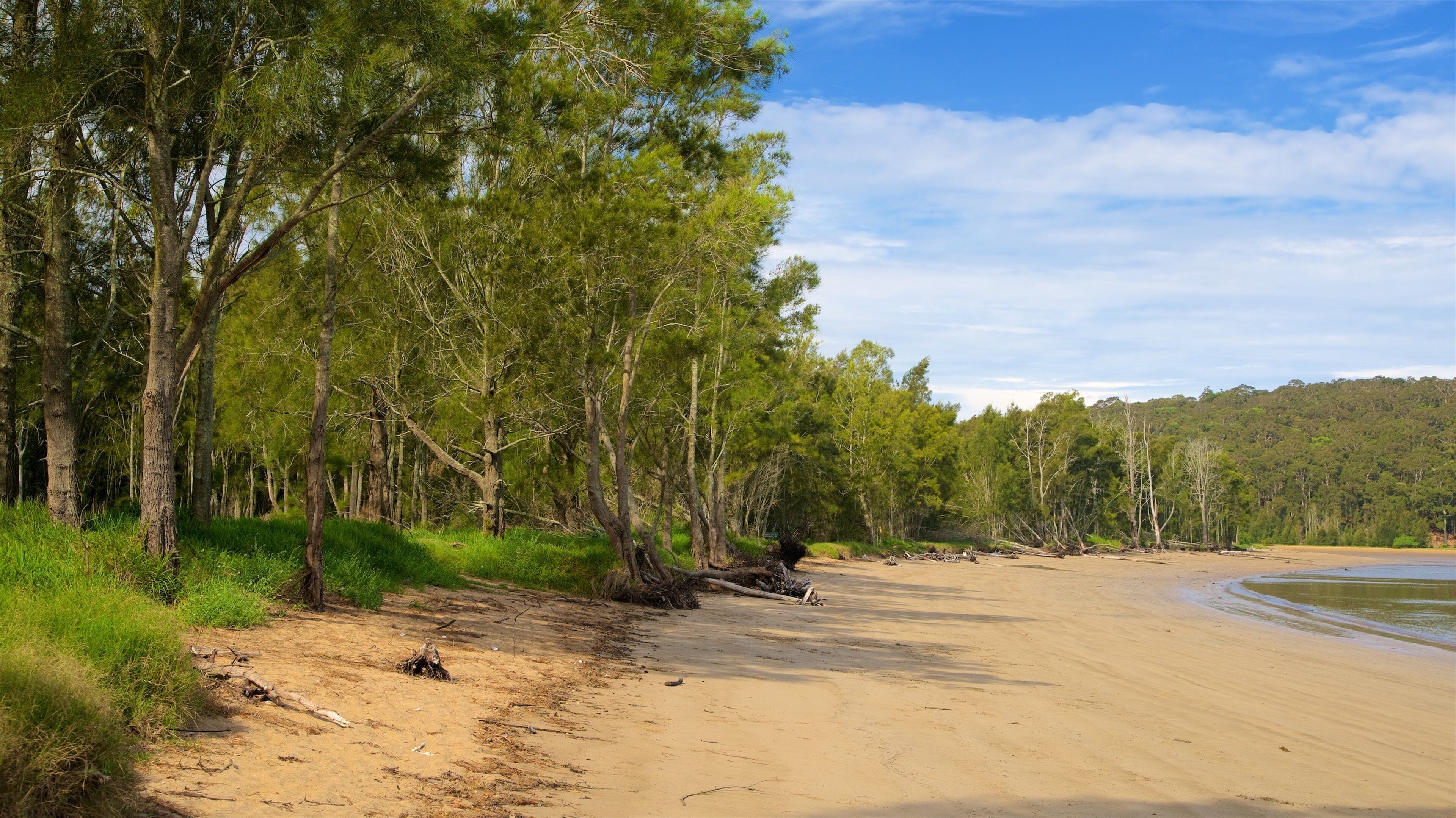Cullendulla Creek Nature Reserve which includes a beach and general coastal views