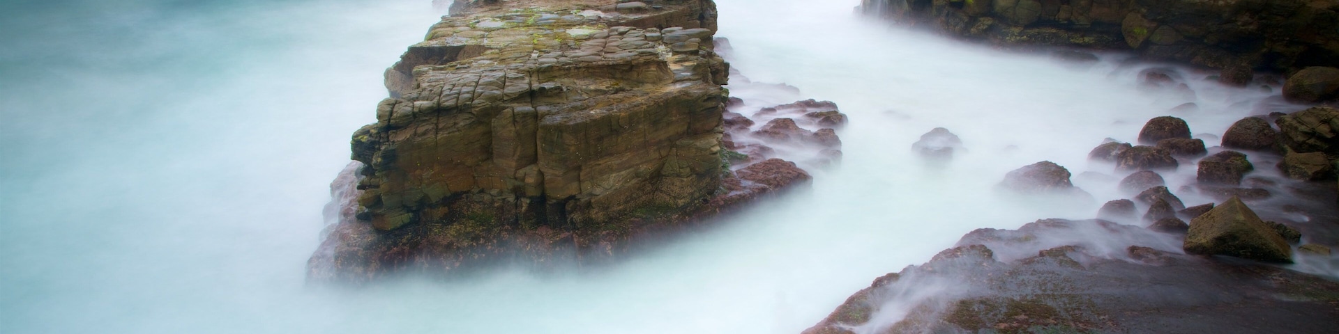 Turners Beach showing rocky coastline and general coastal views