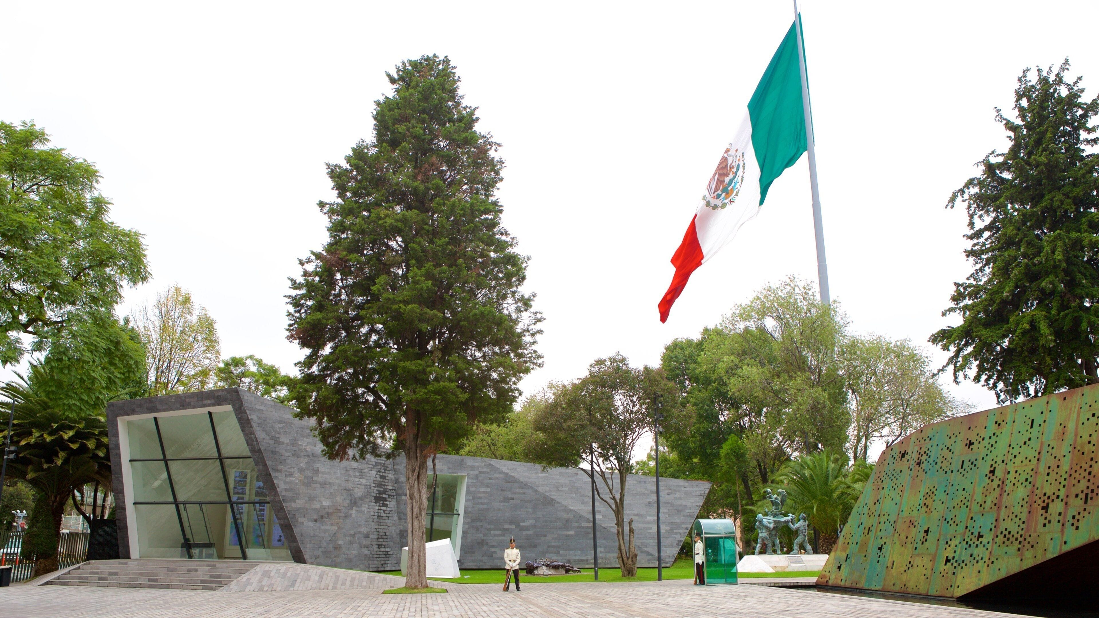 Ciudad de México que incluye una fuente, una plaza y arquitectura moderna