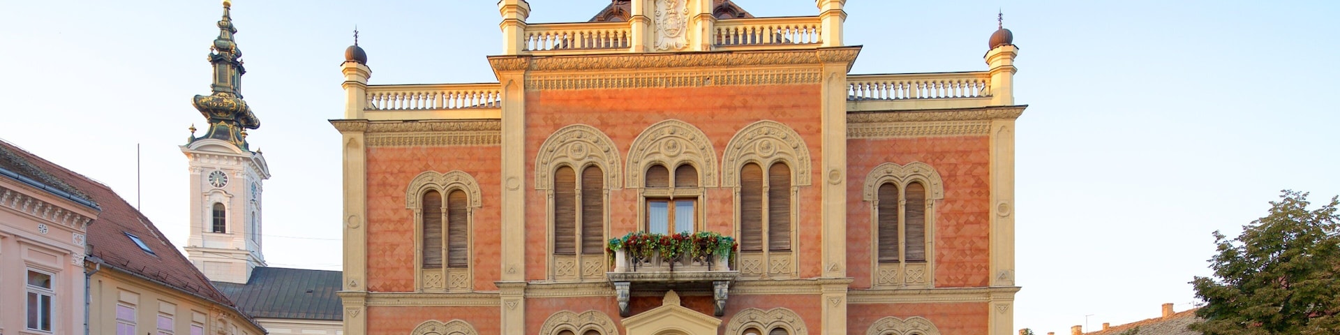 Novi Sad which includes a city, a castle and street scenes