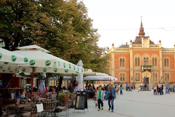 Novi Sad showing a city, a square or plaza and street scenes