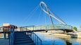 Circular Pedestrian Bridge showing a bridge and a river or creek