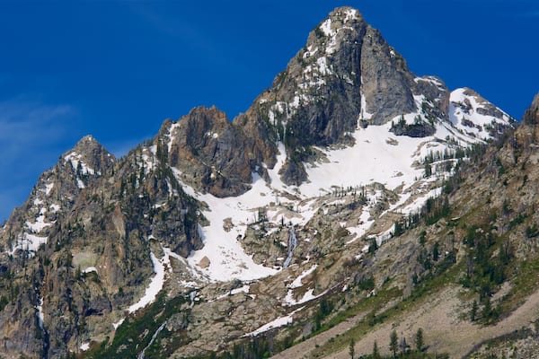 Grand-Teton-Nationalpark das einen Schnee und Berge