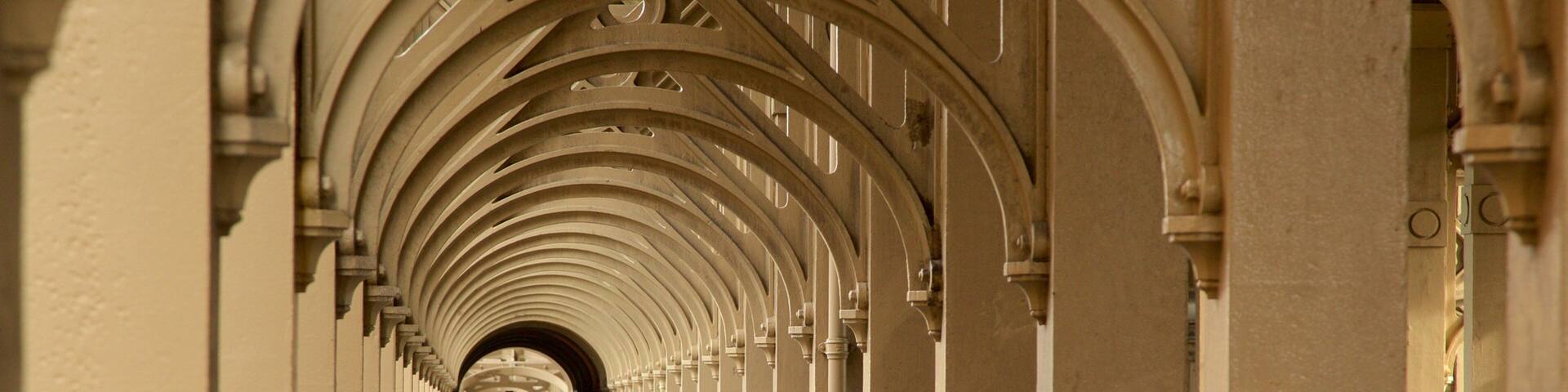 Newcastle-upon-Tyne featuring heritage architecture and interior views