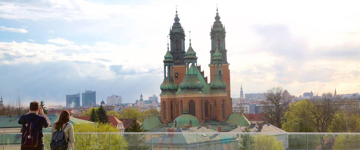 Poznan which includes heritage architecture as well as a small group of people