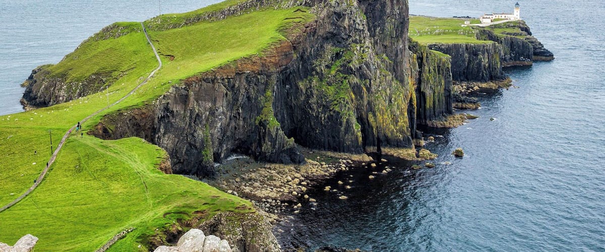 Neist Point is one of the Isle of Skye's most popular spots to visit. Beware, in the summer months, the parking lot can get very crowded and you should expect huge numbers of visitors. Many people come here to watch the sunset. If you want to avoid the crowds, come early in the day. It is worth a visit, for sure, but the Isle of Skye is packed with amazing places to see.
Read more: http://www.earthtrekkers.com/isle-of-skye-best-things-to-do/