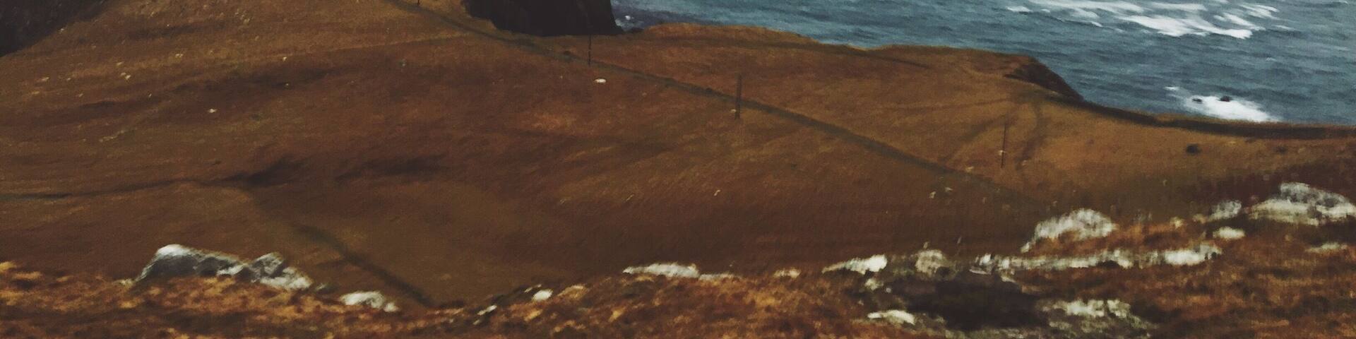 Windiest place I have ever been - neist point on the Isle of Skye, usually you can walk right up to the point if the weather is suitable