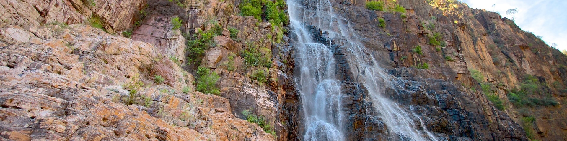 Twin Falls featuring a cascade and a gorge or canyon