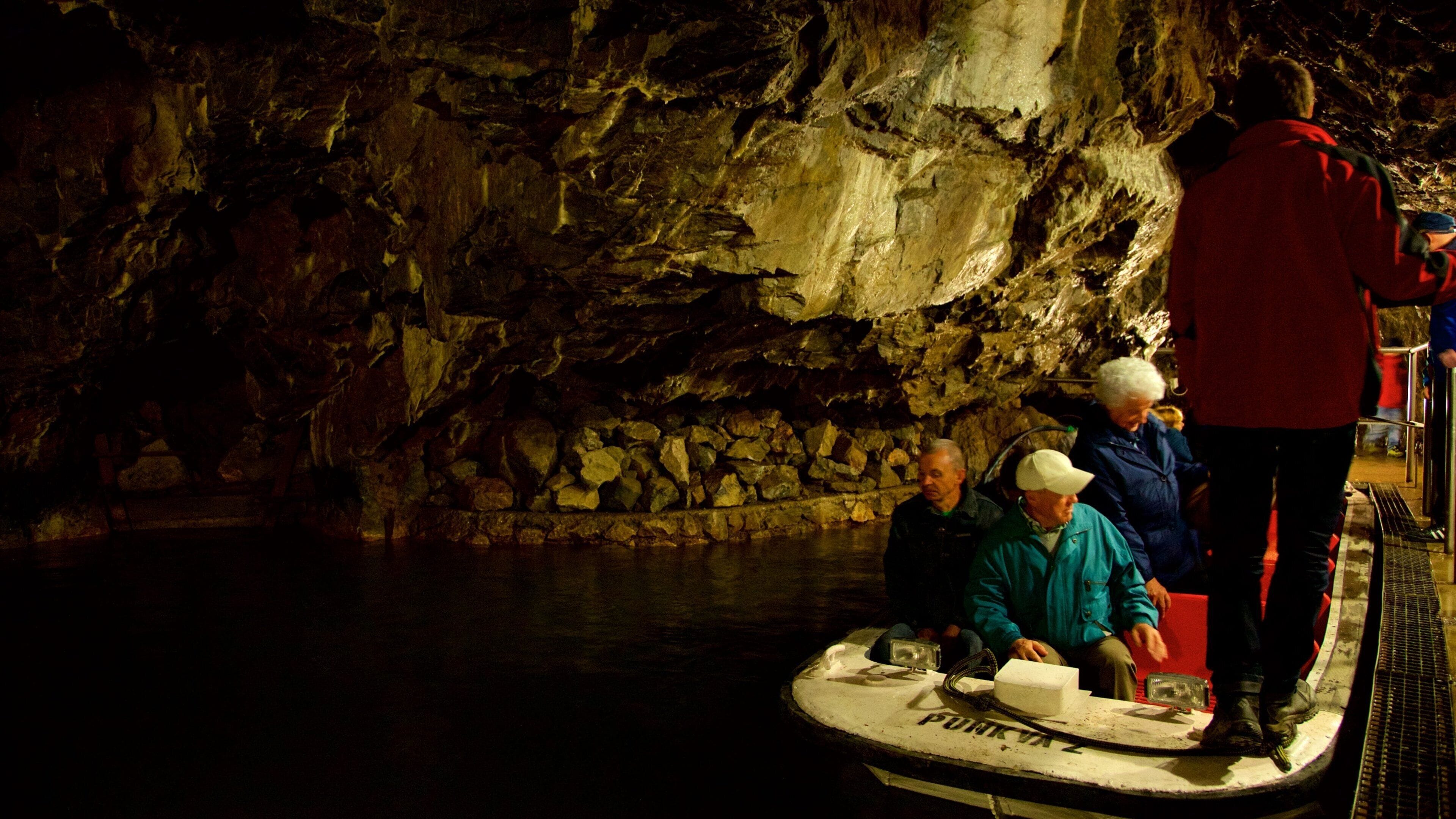 South Moravian featuring caves as well as a small group of people