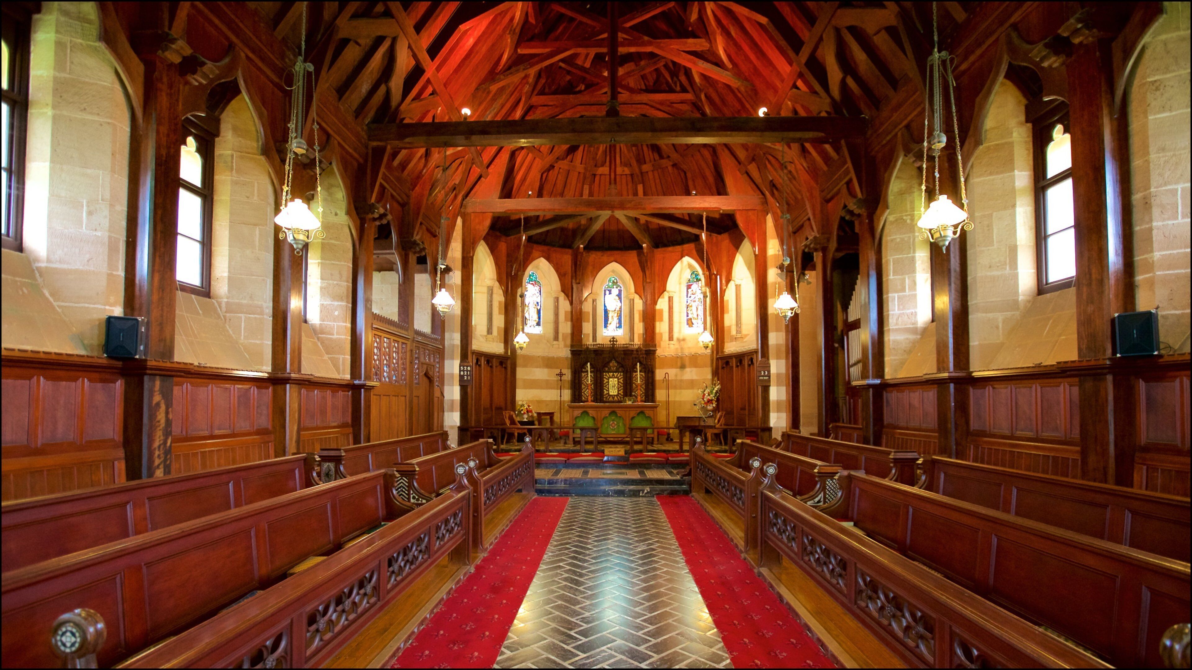 Norfolk Island which includes heritage elements, a church or cathedral and interior views