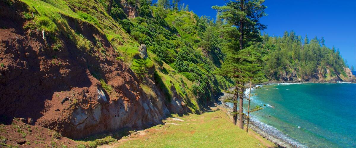 Đảo Norfolk có tính năng cảnh bờ biển và bờ biển khúc khuỷu