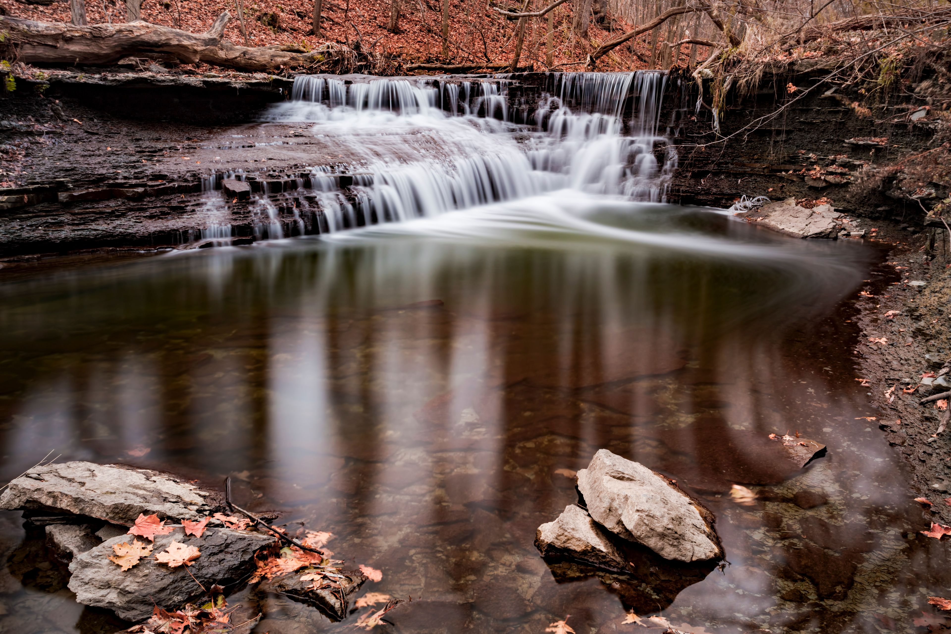 We don't usually think of waterfalls as being urban but picturesque little Wahoosh Falls is in Mississauga, which is part of the GTA (Greater Toronto Area).