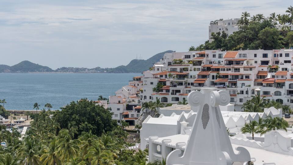 paisaje con vista al mar en manzanillo, en el hotel las hadas