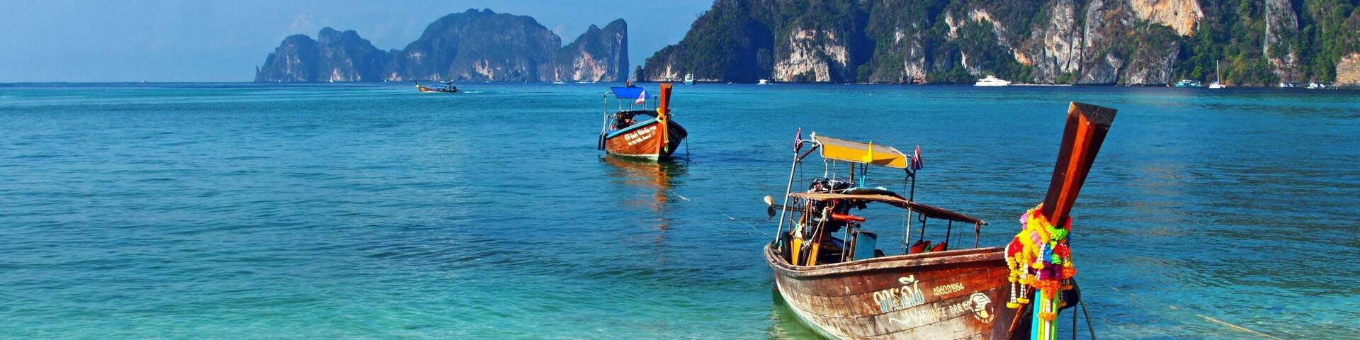 Phi Phi Islands featuring general coastal views, tropical scenes and a beach