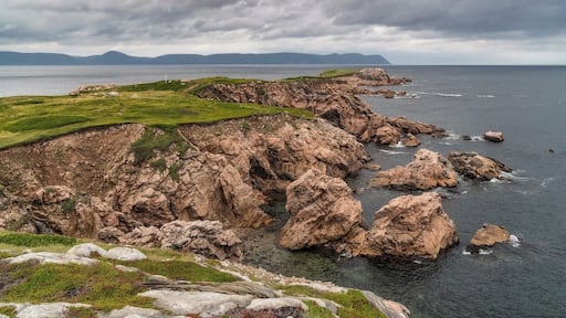 The striking peninsula at White Point, Cape Breton, a short walk from a stop along the scenic Coastal Loop route on the eastern side of the island. This rugged section of the coast looks like it was transplanted from Ireland, complete with an old graveyard and cross.