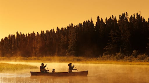 family canoeing, Whiteshell River, Whiteshell Provincial Park, Manitoba, Canada