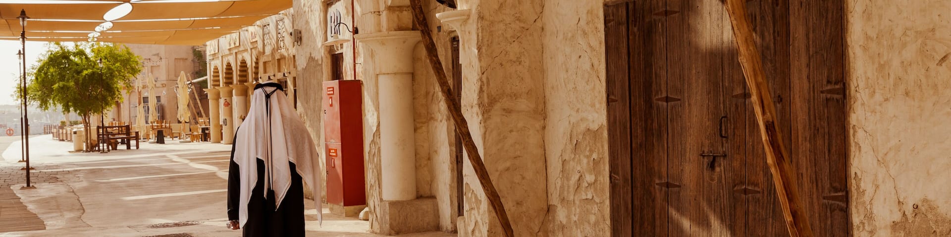 Al Seef Traditional Historical District Arabic Architecture. Dubai Deira Old Town. United Arab Emirates. Middle East.