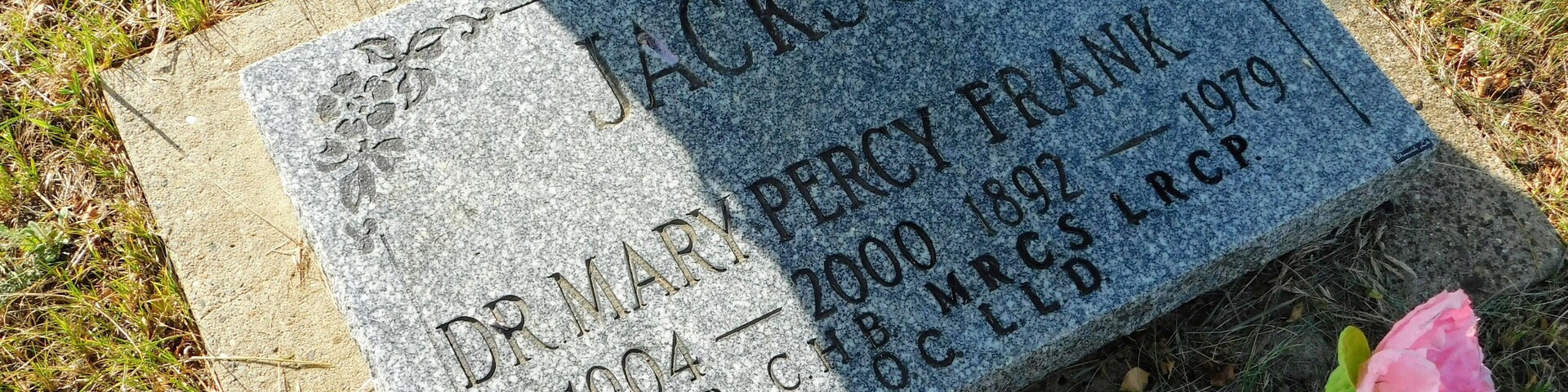 The grave of a local hero, Dr. Mary Percy Jackson.