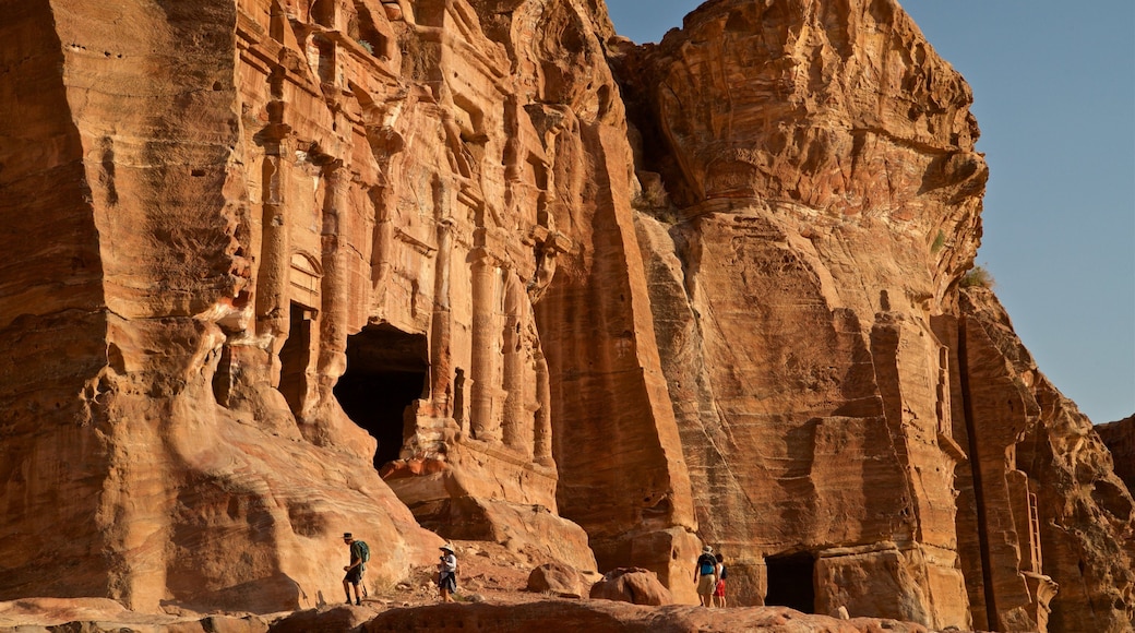 Wadi Musa featuring a ruin, a gorge or canyon and heritage architecture