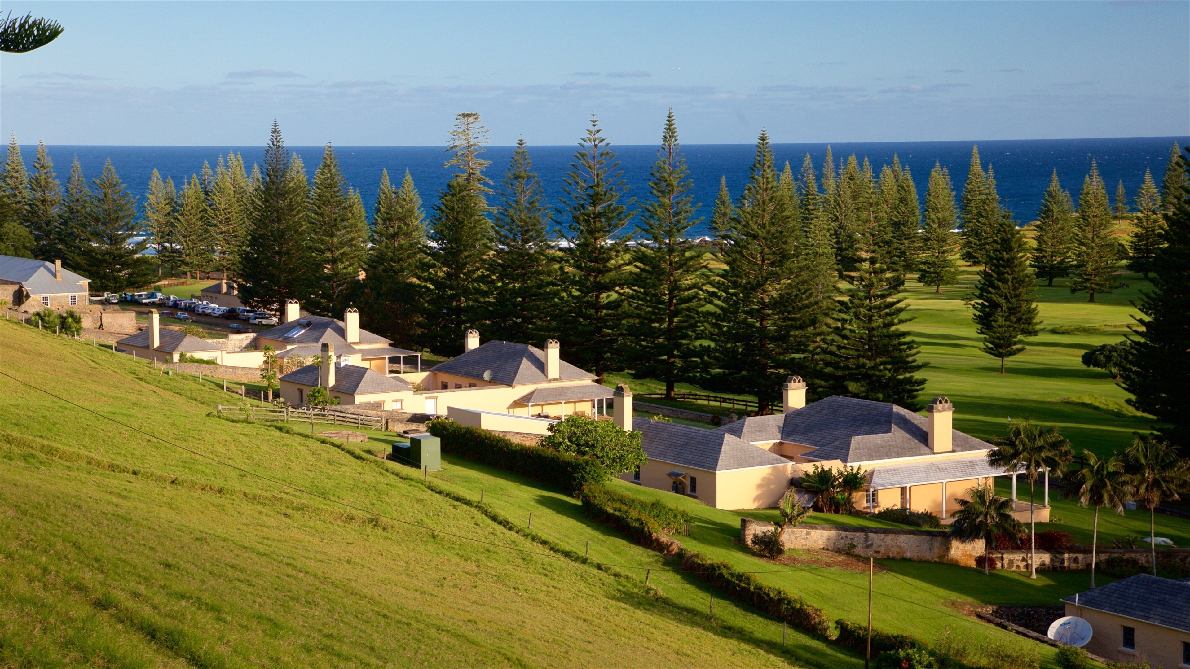 Norfolk Island featuring a small town or village and general coastal views