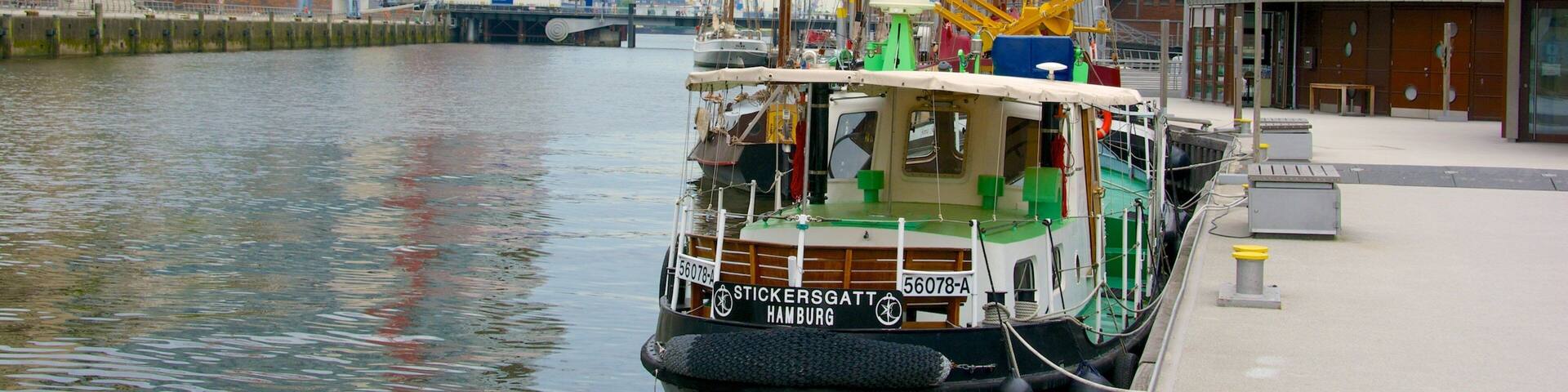 Altstadt which includes a city and a bay or harbor