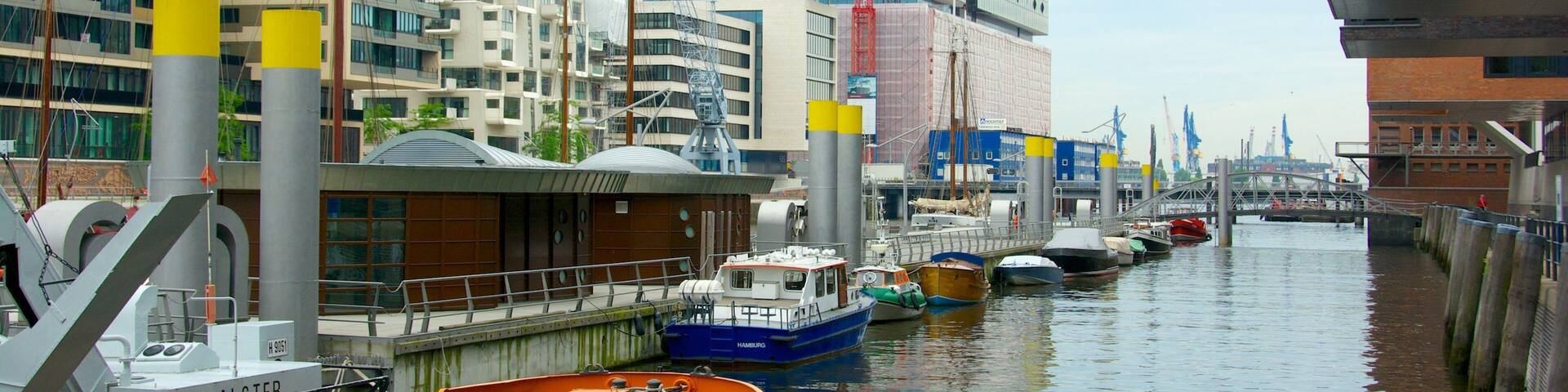 Hamburg featuring a river or creek, a marina and a city