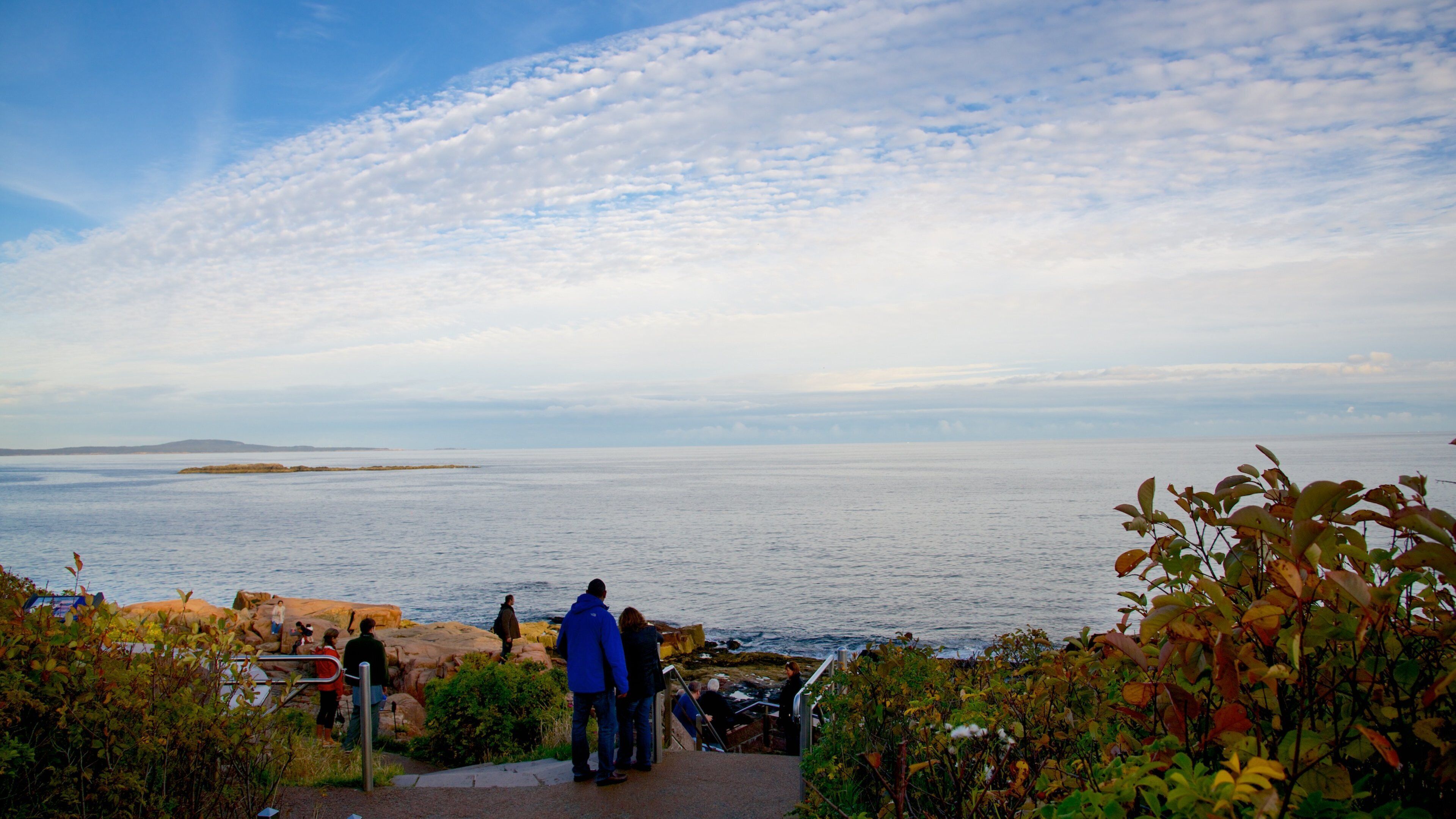 Thunder Hole which includes general coastal views as well as a small group of people