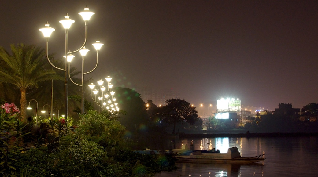 Calcutta inclusief nachtleven, een meer of poel en een stad