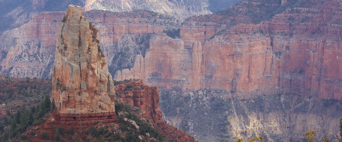 North Rim mostrando escenas tranquilas, vistas al desierto y un barranco o cañón