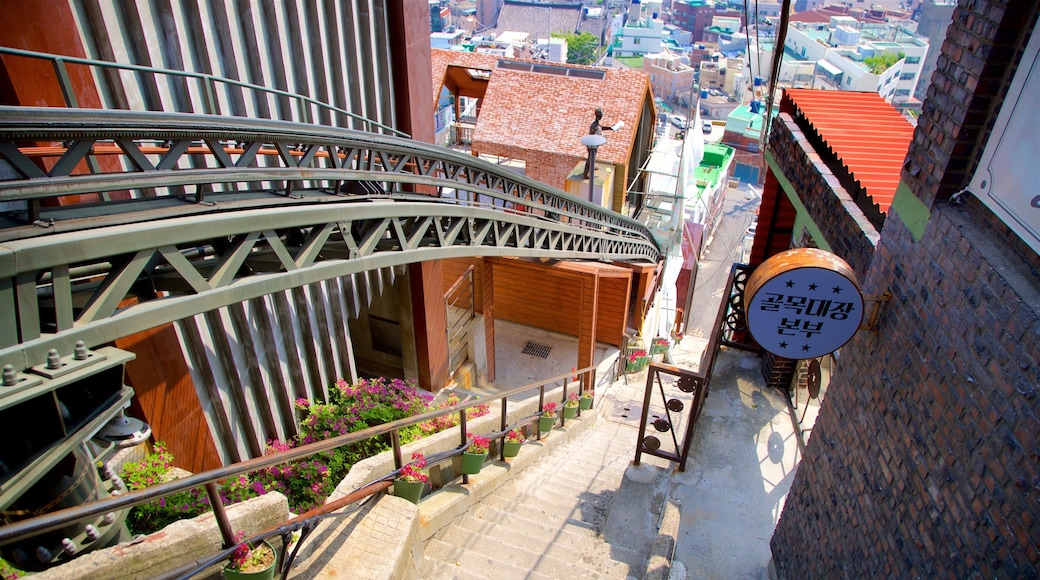 168 Stairs showing a city