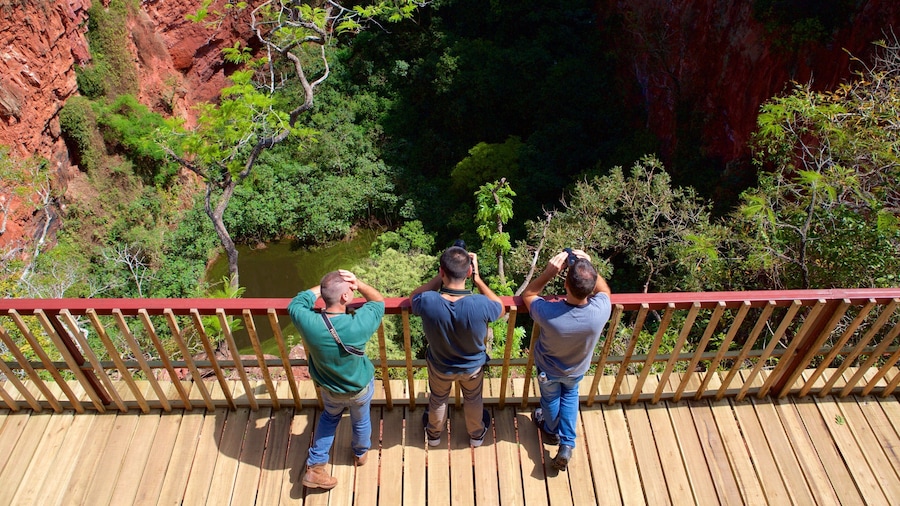 Bonito showing views and a lake or waterhole as well as a small group of people